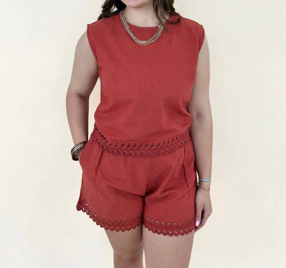 NEW AZURA anya embroidered scallop set in rust